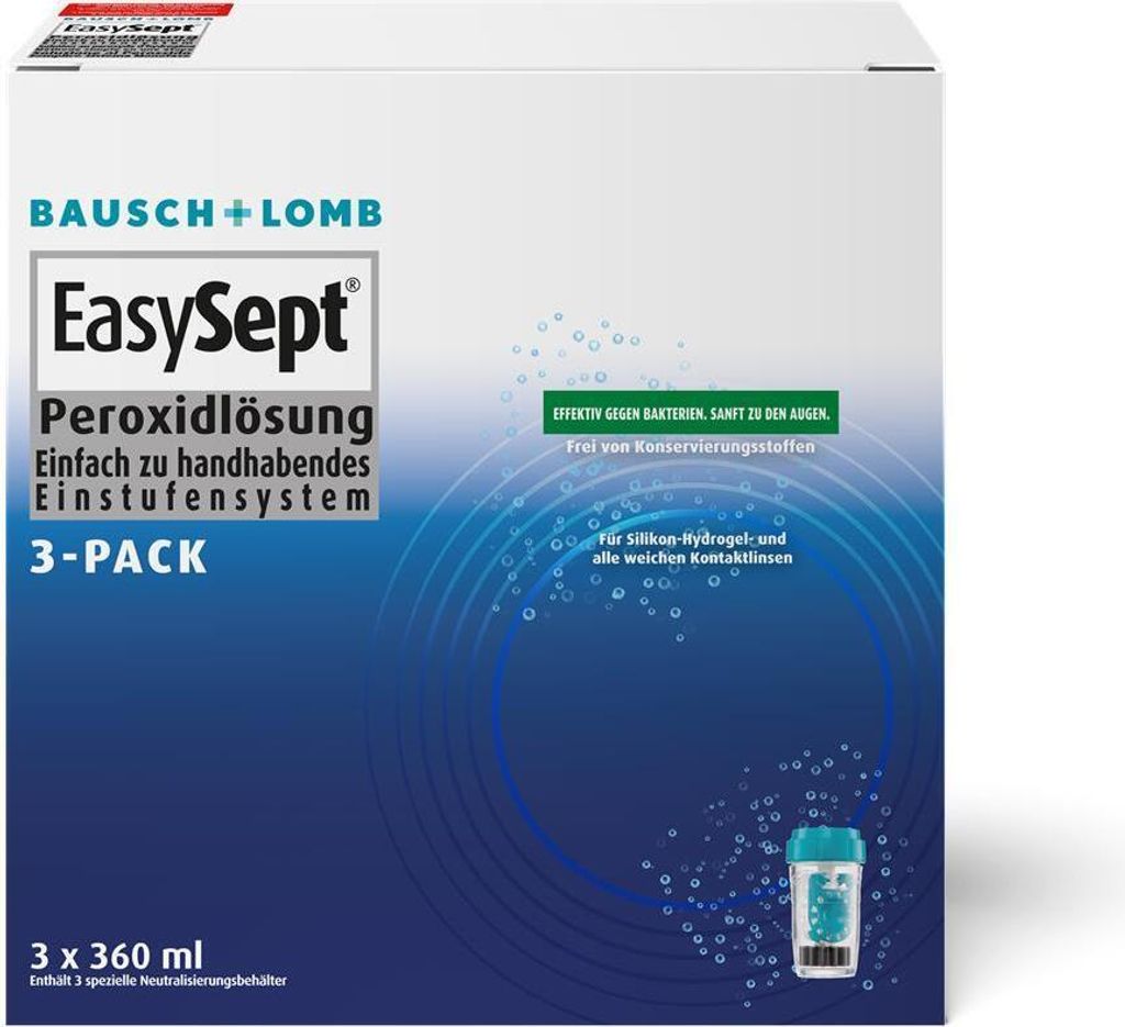Bausch und Lomb EasySept Pflegemittel 3x 360ml Peroxidlösung für weiche Kontaktl
