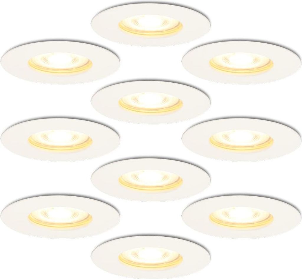 hoftronic LED Einbaustrahler 4,5W 345lm 2700K Dimmbar IP65 Weiß GU10