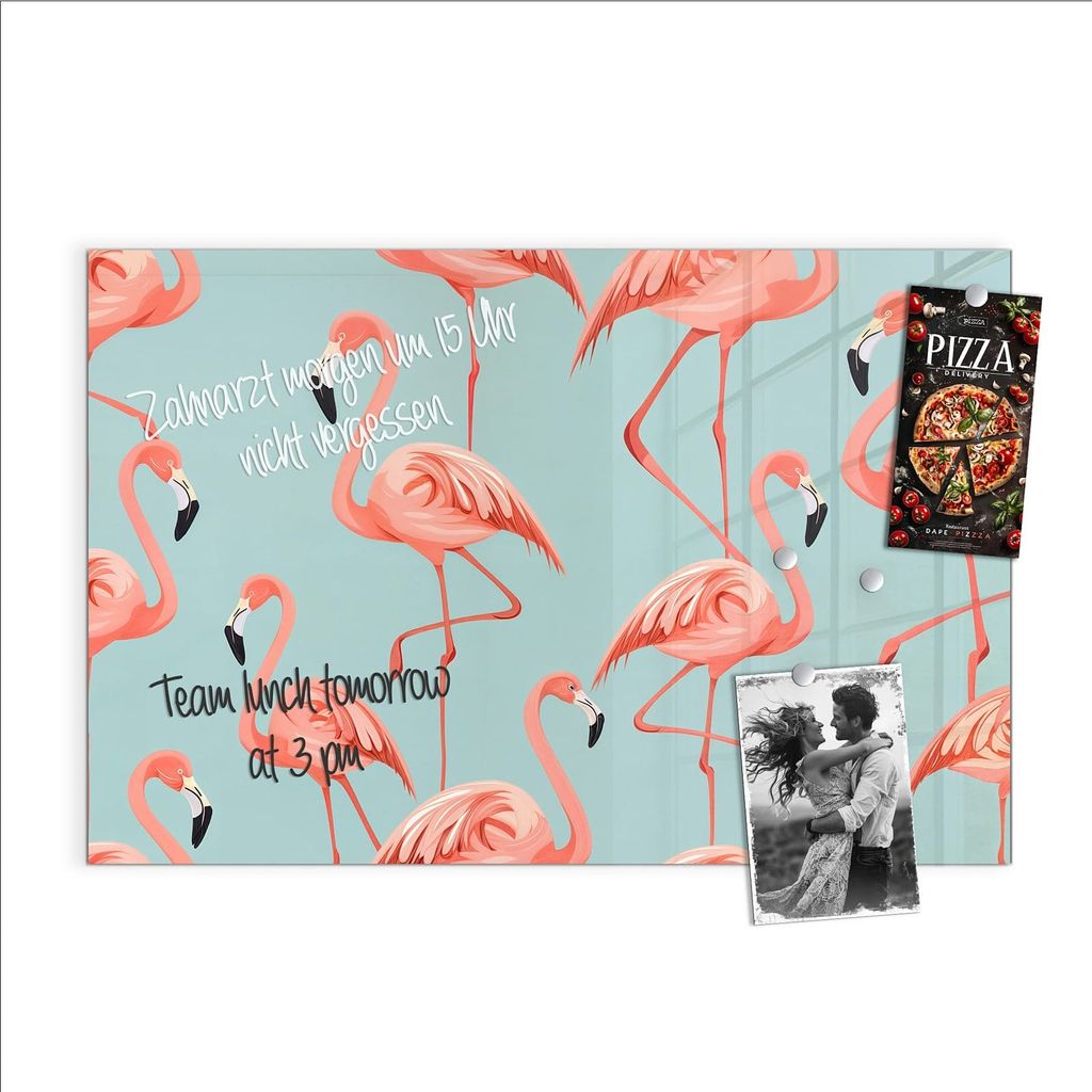 Magnettafel 60x40cm Pinnwand Whiteboard beschreibbar - Flamingo Design