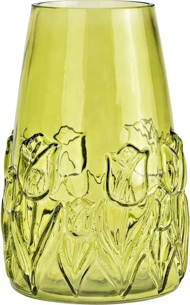 Vase décoratif en verre gravé fleurs - Soliflore chic pour salon chic