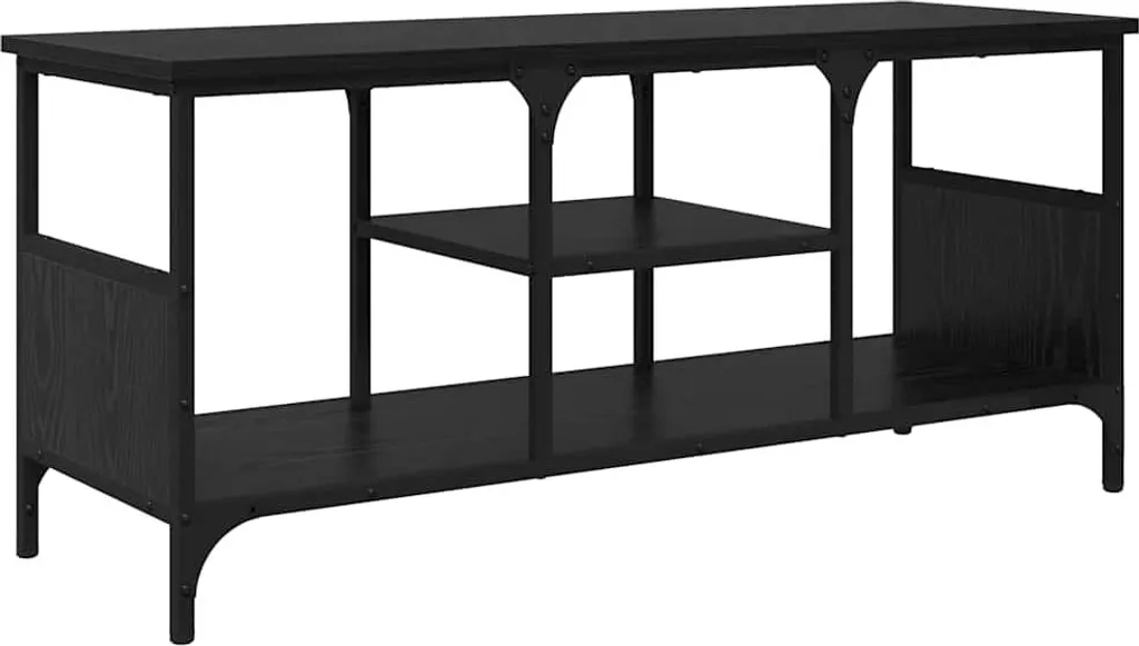 Mobile TV Rovere Nero 100x35x45 cm | Supporto Multimediale Robusto