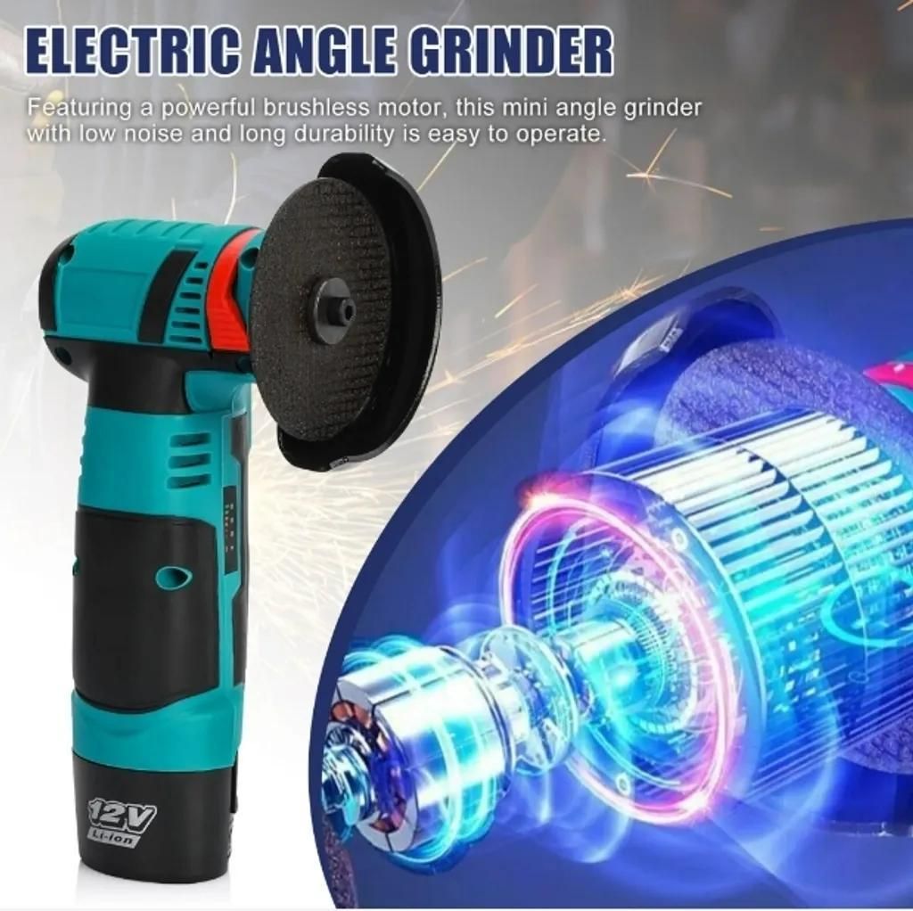 Akku Winkelschleifer 12V - Mini Flex Mit 2 Batterien 4500mAh & 7 Scheiben