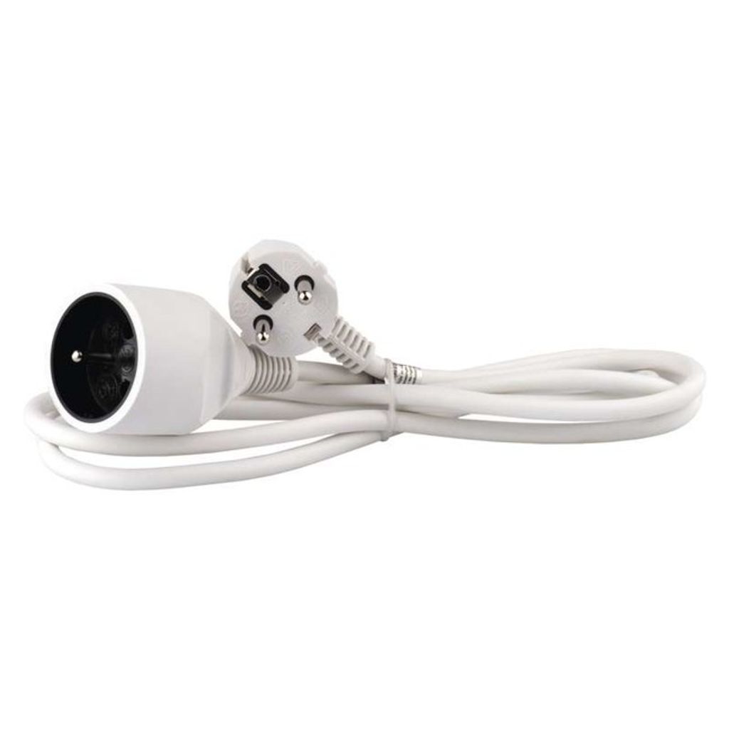 EMOS Cavo di prolunga 2 m / 1 presa / bianco / PVC / 1 mm2, Immagine del prodotto 