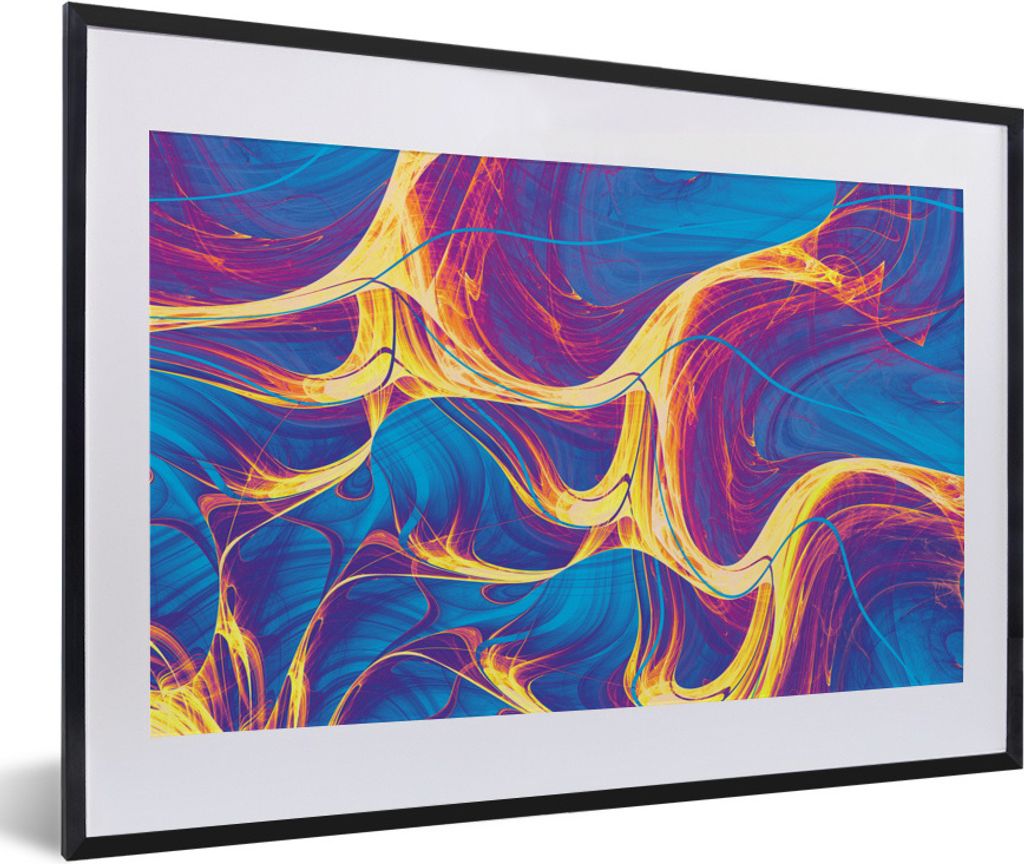 MuchoWow Gerahmtes Poster Kunst - Golf - Psychedelisch 60x40 cm - Poster mit Schwarzem Bilderrahmen Wandposter Rahmen Foto Bilder - Schlafzimmer ...