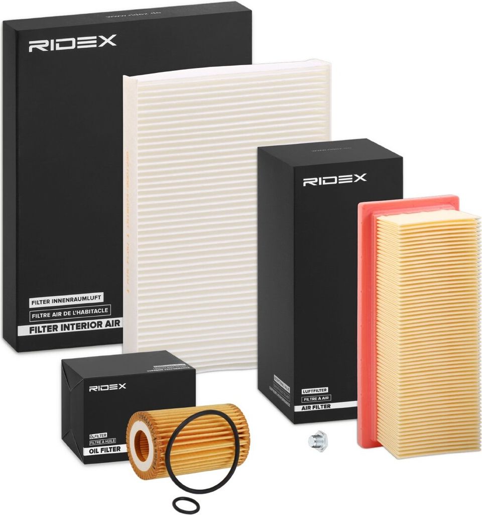 RIDEX Filterset Inspektionspaket Filtersatz für RENAULT CLIO II (BB0/1/2, CB0/1/2) TWINGO I (C06) KANGOO (KC0/1) KANGOO Express (FC0/1) Thalia I (LB)