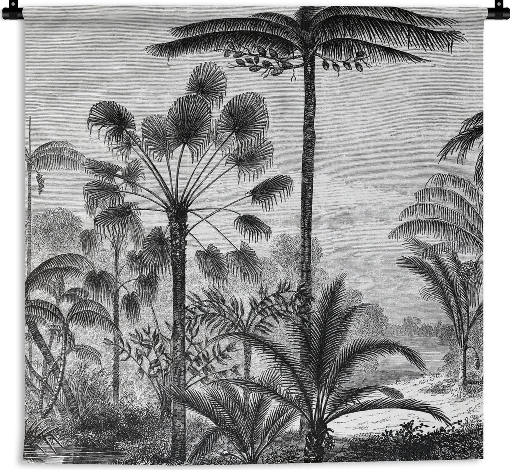MuchoWow Wandteppich Wandbehang Design - Bäume - Natur - Pflanzen - Botanisch 90x90 cm Tapisserie Dekoration Wandtuch - Wandaufhänger