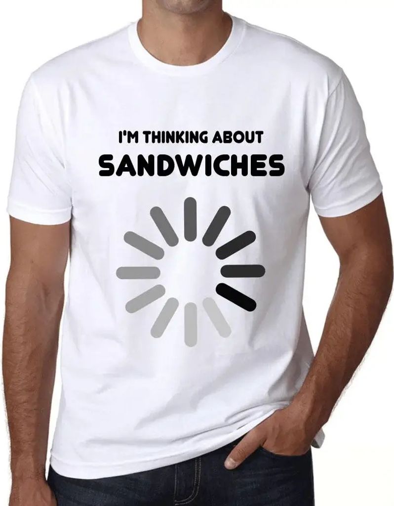 Herren Grafik T-Shirt Ich denke über Sandwiches nach – I'm Thinking About Sandwiches – Öko-Verantwortlich Vintage Jahrgang Kurzarm Lustige Druck