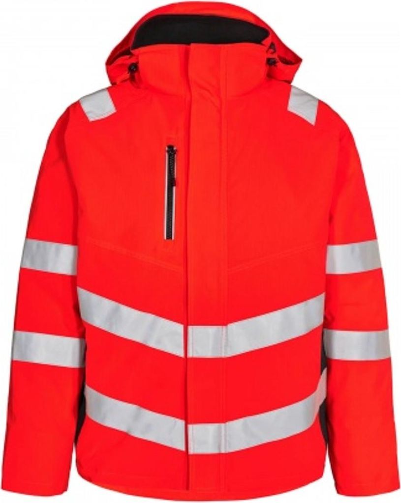 F. Engel Safety Winterjacke, Rot/Schwarz, Gr. S