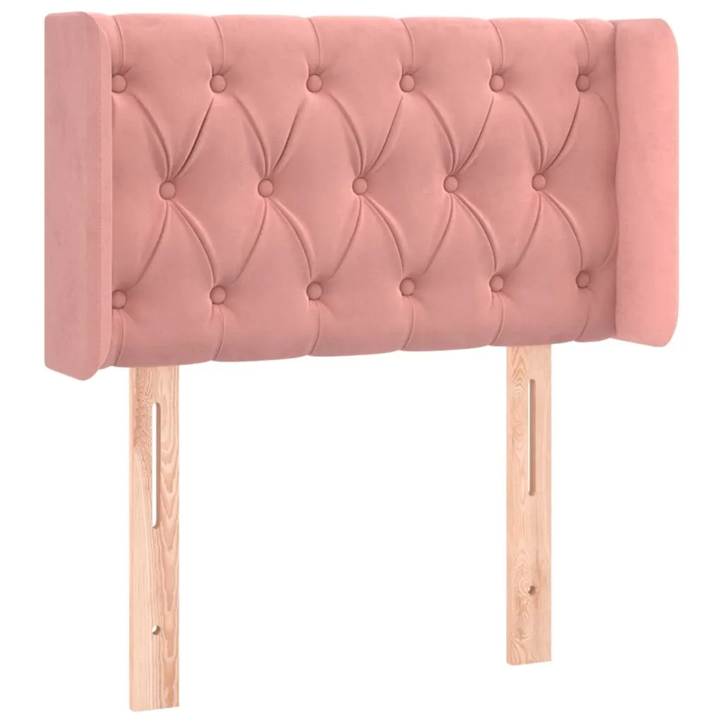 Tête de lit rose en velours avec LED intégrées 83x16 cm design luxe - 3