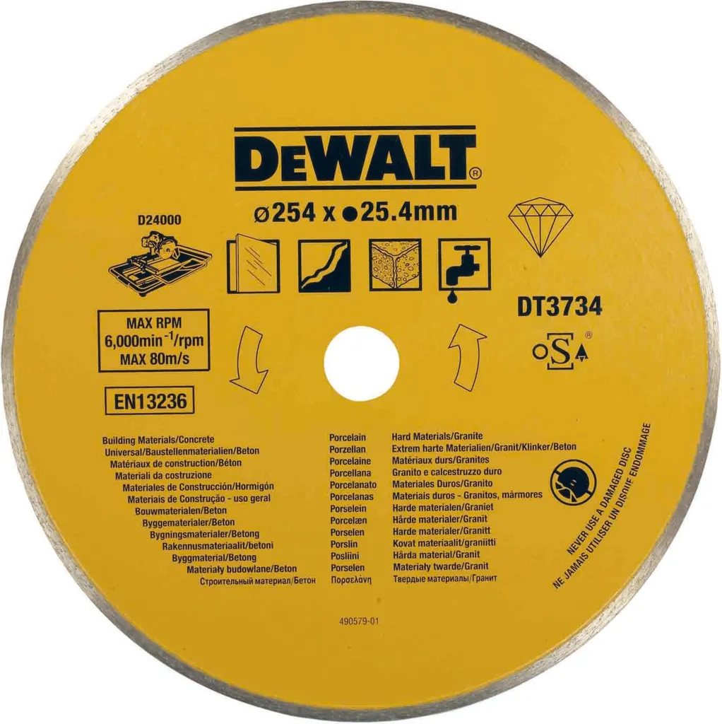 Disque diamanté DT3734 pour carrelage 254x25,4 mm - Coupe Haute Précision