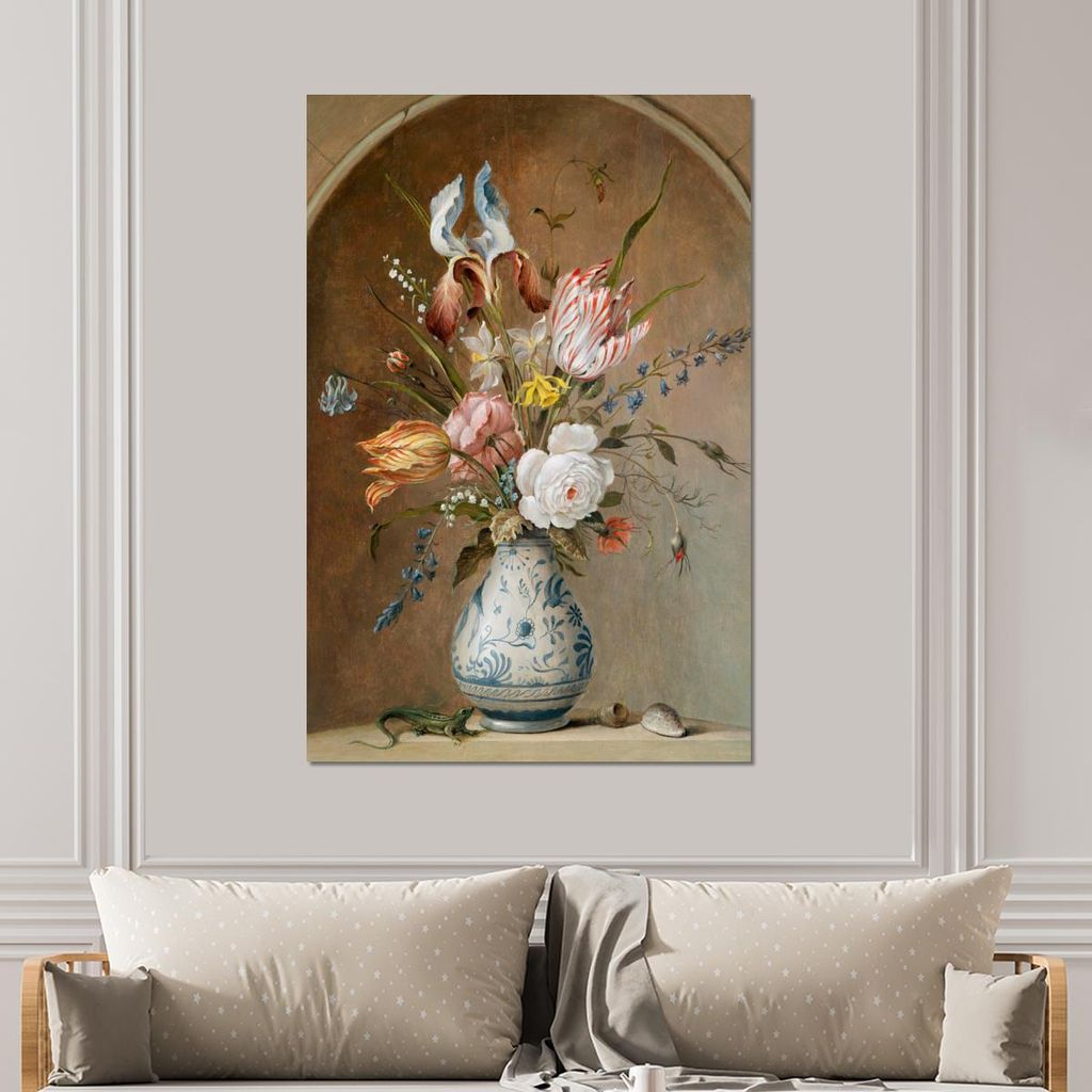 MuchoWow Wanddekoration Metall Metallbild Wandkunst 100x150 cm Stilleben mit Blumen - Balthasar van der Ast - Alte Meister MuchoWow Aluminium Gemä...