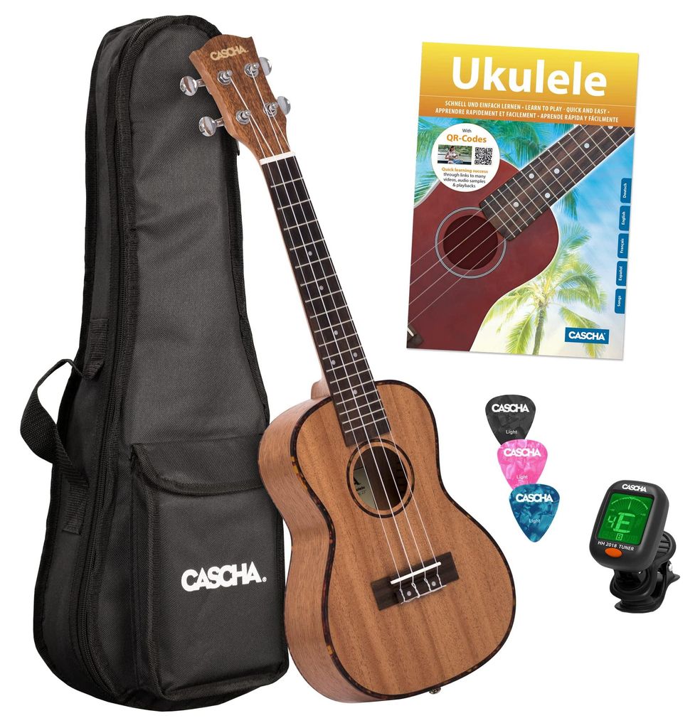 Cascha HH 2036 Mahogany Concert Ukulele Starter Pack Produktbild 