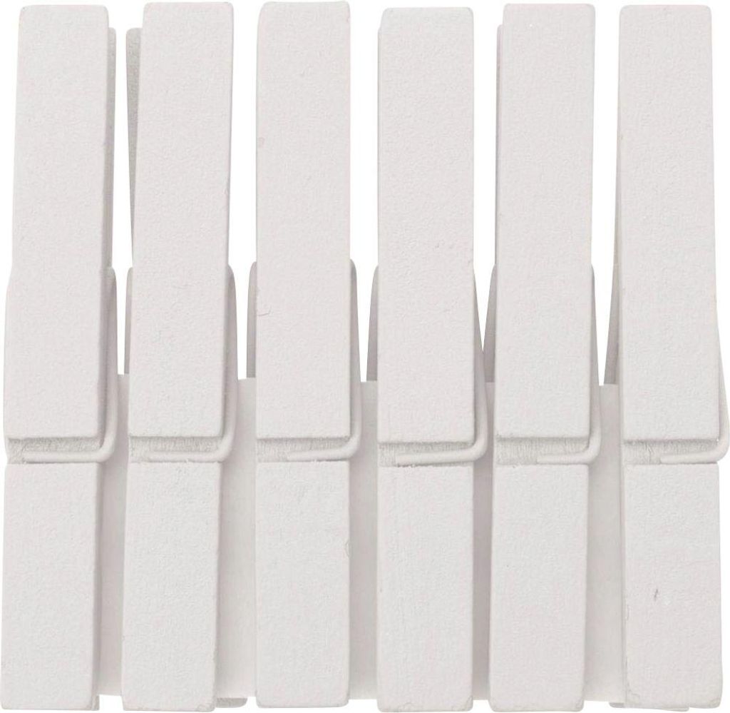 Glorex Holzklammern weiß 7,4 x 1,0 cm 6 Stück Produktbild 