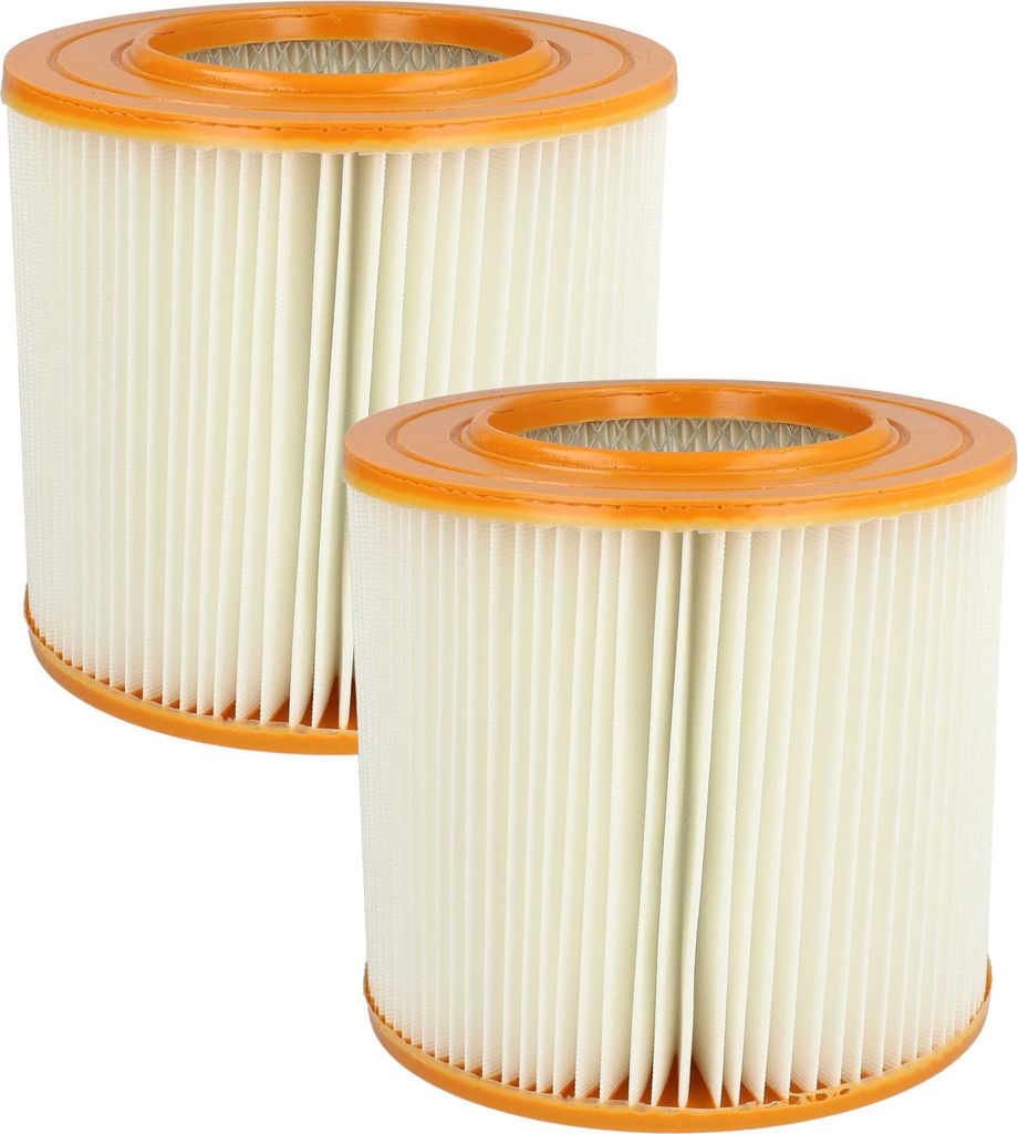 vhbw 2x Faltenfilter kompatibel mit Allaway C30, A40, A50, A Serie (nach BJ 1991), A30, AW1700, AW2000, A60 Staubsauger - Patronenfilter Orange Weiß