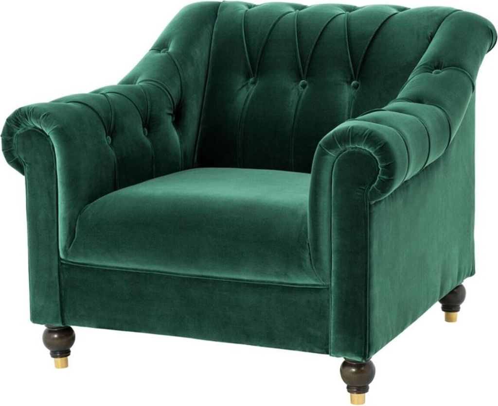 Casa Padrino Luxus Chesterfield Sessel Grün 99 x 90 x H. Produktbild 