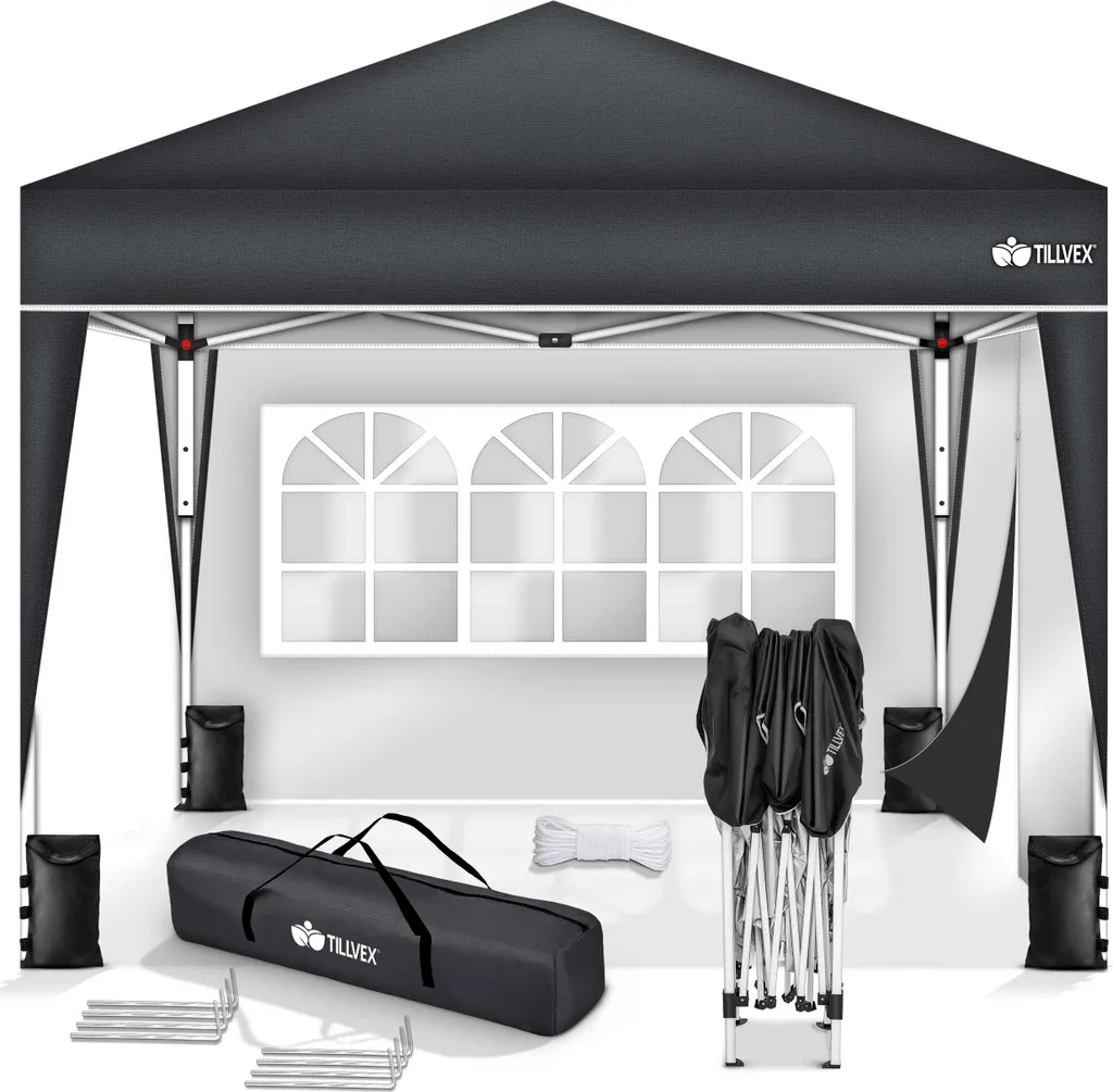 Gazebo da Giardino tillvex 3x3 Antracite - Crea i Tuoi Ricordi