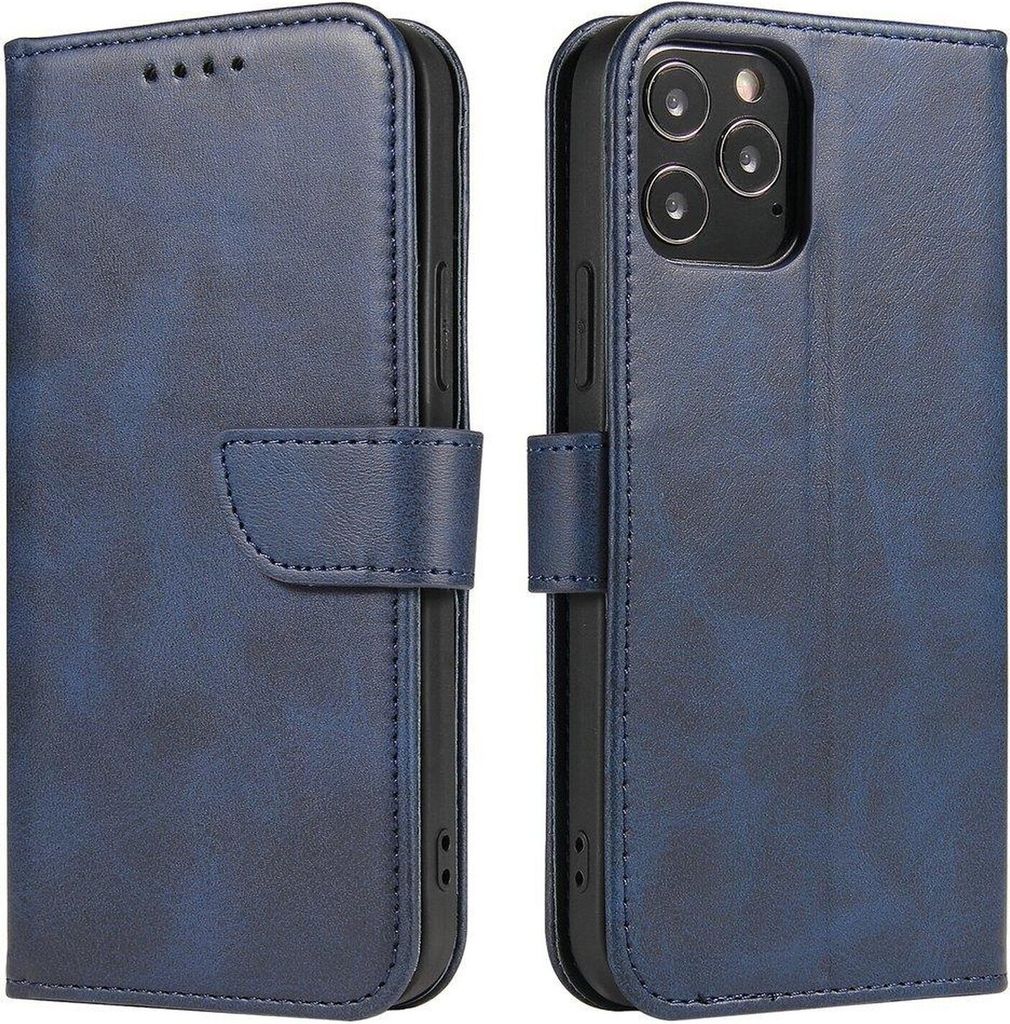 Premium Magnet Case Buch Tasche Schutzhülle aufklappbare Hülle Standfunktion Zubehör kompatibel mit iPhone 13 Mini Blau