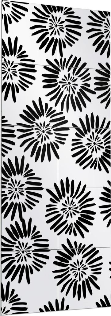 DEQORI Wandspiegel Puzzle 60x150 cm 'Florale Explosionen' Spiegel Ganzkörperspiegel
