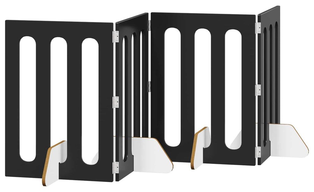 vidaXL Faltbarer Haustierzaun 4 pcs Schwarze Eiche 201 x 38 x 70 cm