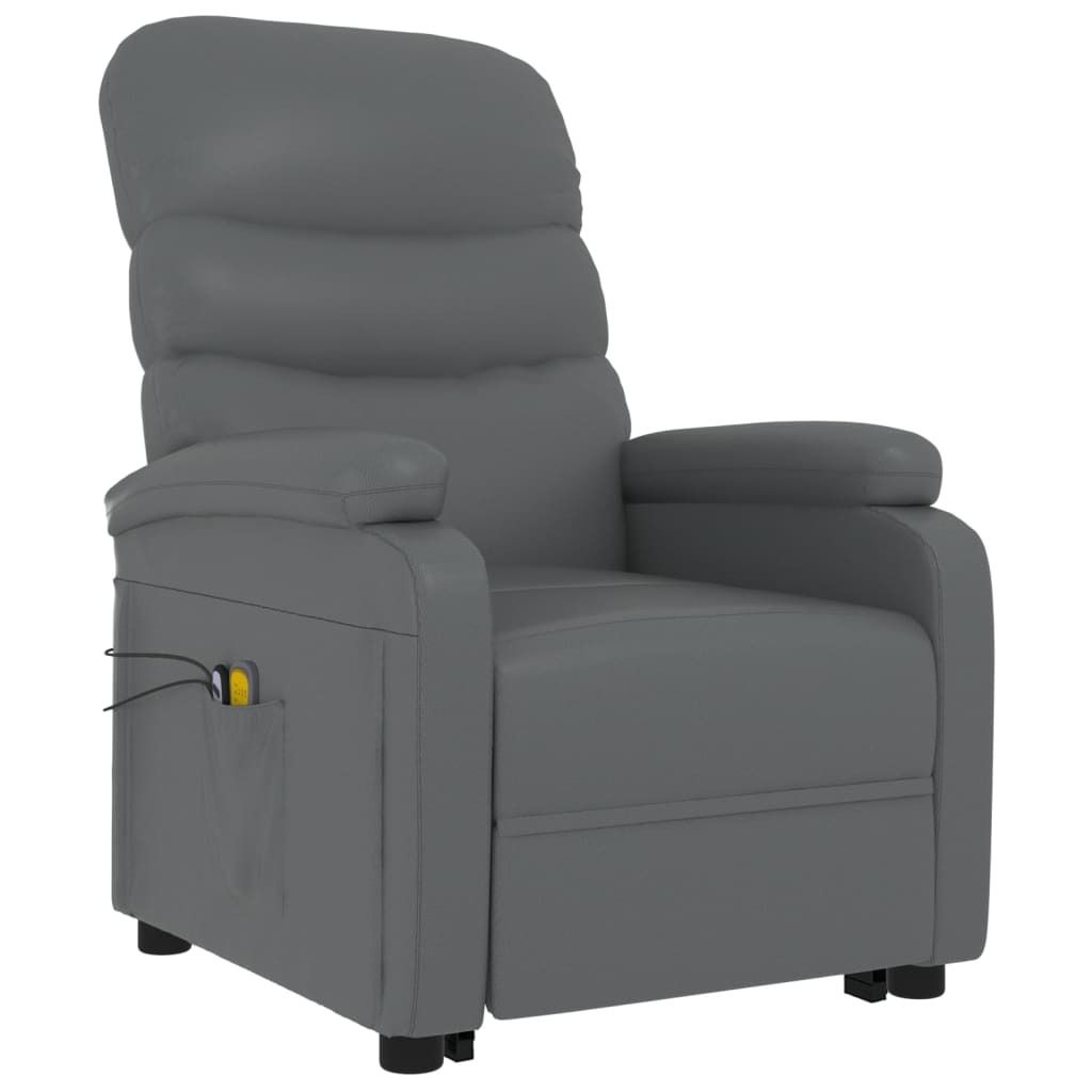 "SALE 2026"Massagesessel - Anthrazit Massagesessel mit Aufstehhilfe Anthrazit Kunstleder Stabli Möbel7286410