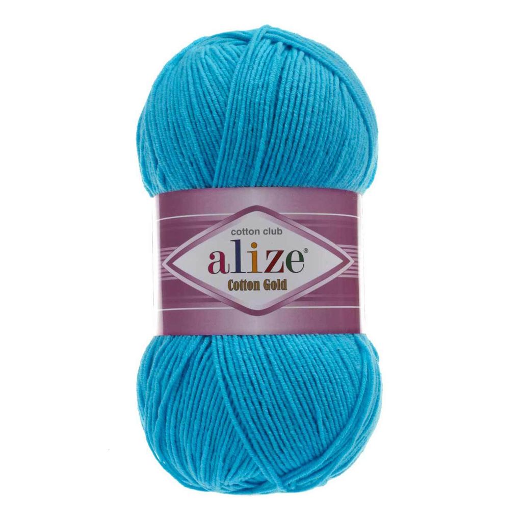 100g Strickgarn Alize Cotton Gold Uni Klassikgarn Häkelgarn türkisblau