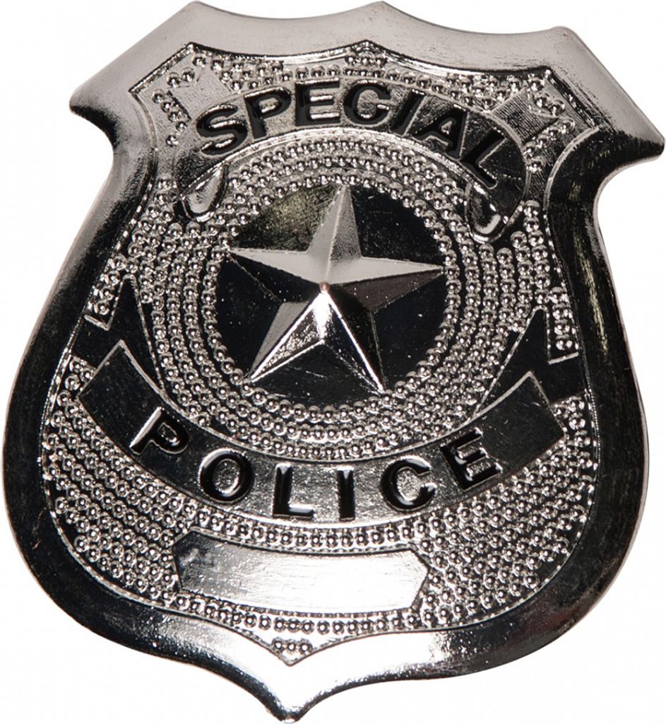 Silberglänzendes Police Badge als Kostüm Accessoire Produktbild 