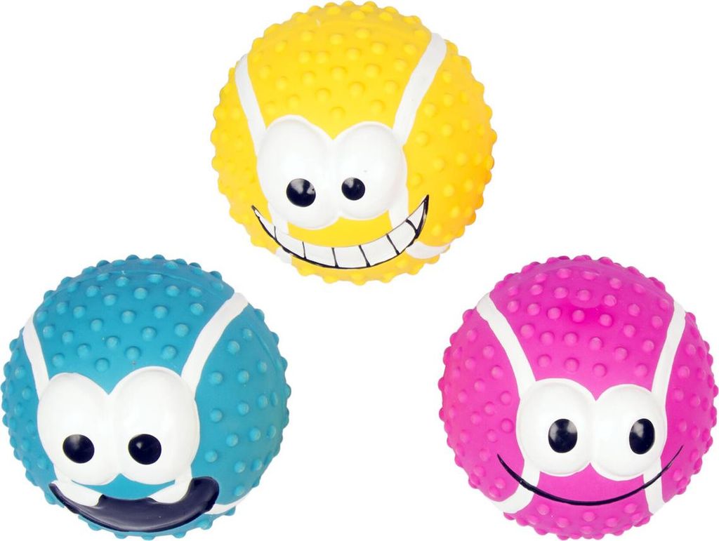Duvo+ Hundespielzeug Latex Tennisball Smiley, Maße: 9,0 cm