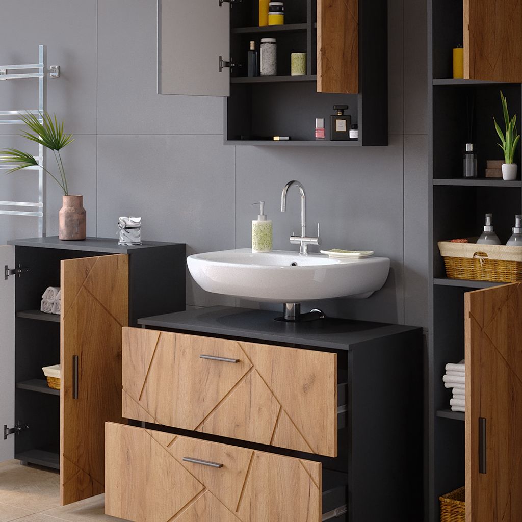 Vicco Badmöbel-Set Irma, 4 Teile, mit Schubladenschrank und Produktbild 5