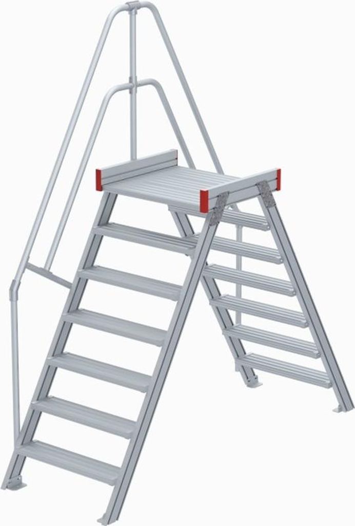 Euroline 512 Überstieg 60° 1000mm Stufenbreite 2x7 Stufen Alu gerieft