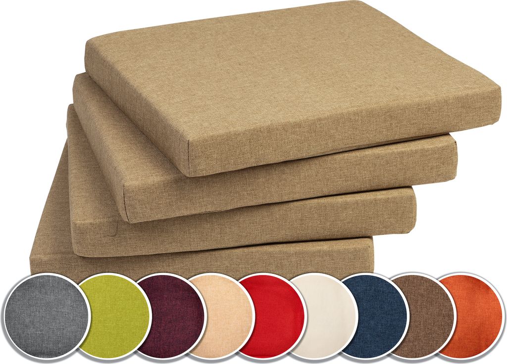 Sunnypillow 4er Set Stuhlkissen Polsterauflage Auflage für Stühle / Bänke in Haus und Garten Sitzkissen Sitzauflage Gartenkissen viele Farben zu...