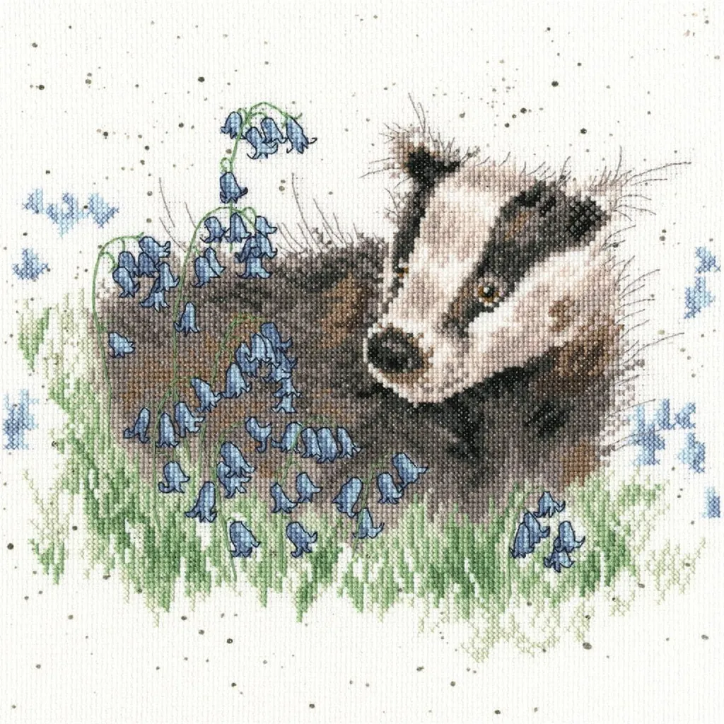 Kit Broderie Point de Croix Bluebell Forest Idéal Déco Nature 26x26cm