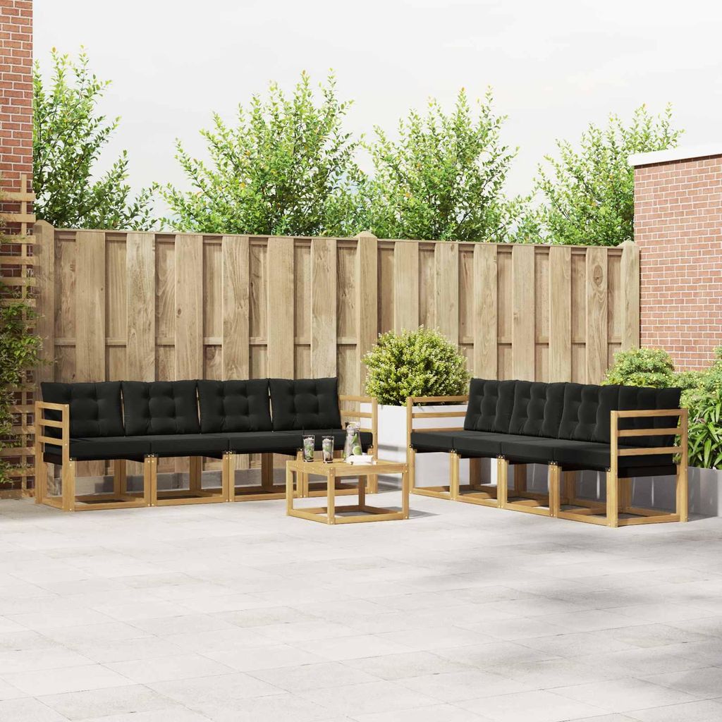 Möbel Outdoor-Sofagarnitur mit Kissen 9 pcs Weiß und SchwarzGartensofas - Gartensofas c3626