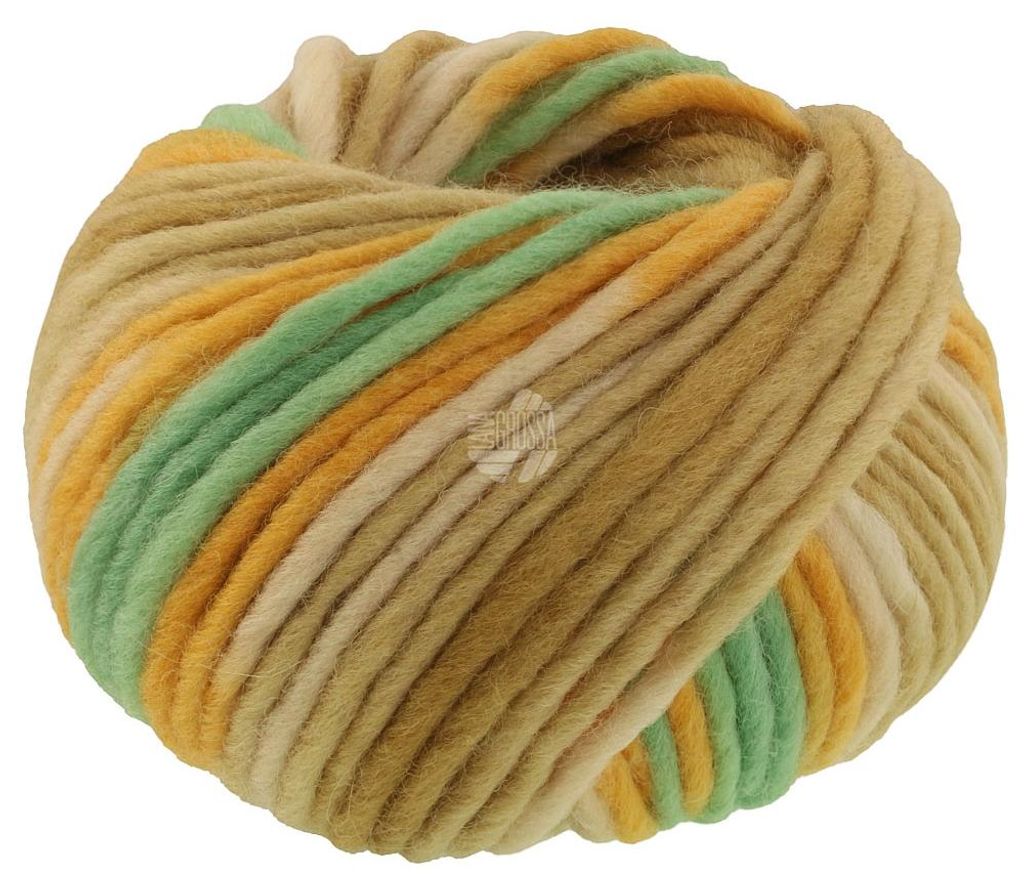 Lana Grossa - Feltro Print 1312 grünbeige smaragd goldgelb Produktbild 