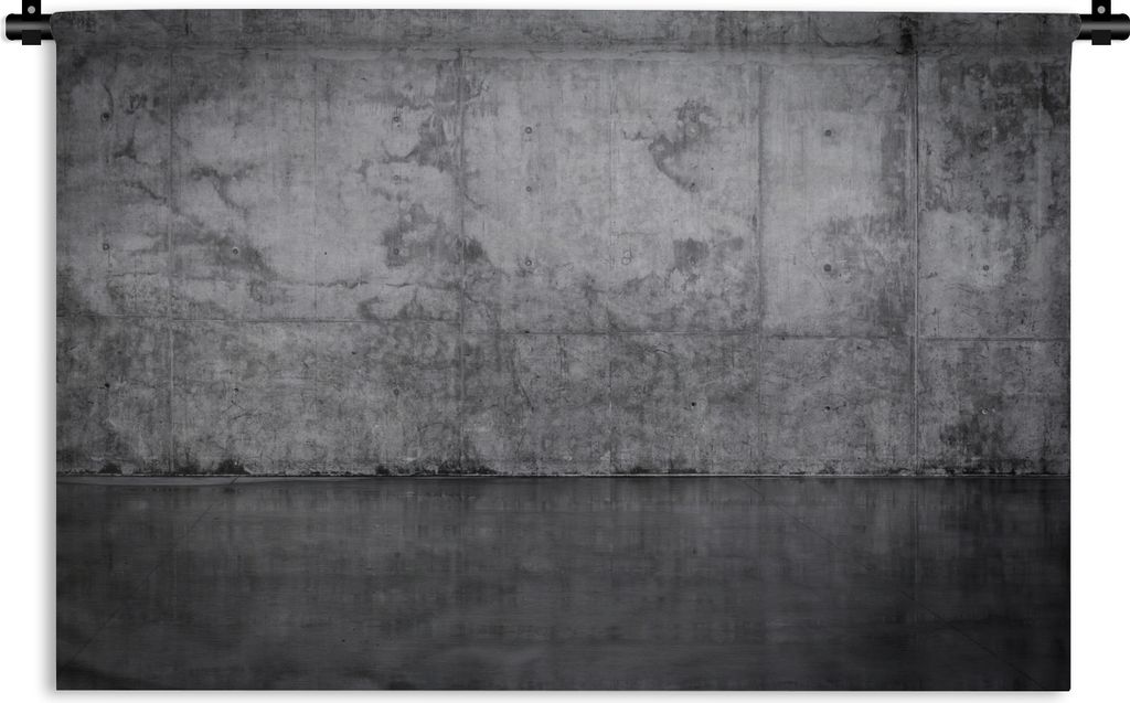 MuchoWow Wandteppich Wandbehang Beton - Wand - Dunkel 120x80 cm Tapisserie Dekoration Wandtuch - Wanddekorationen - Wandtücher