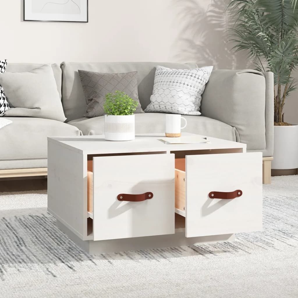 "im Sonderangebot"Couchtisch - CLORIS - Wohnzimmertisch - Robust und langlebig - Weiß 60x53x35 cm Massivholz Kiefer - DEMöbel8139138