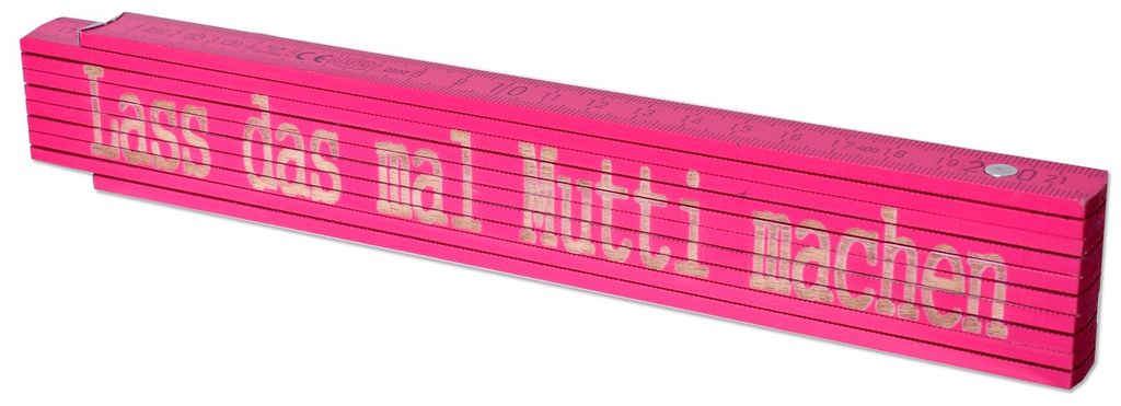 TE-Trend 2m Zollstock Pink Meterstab personalisierter Produktbild 