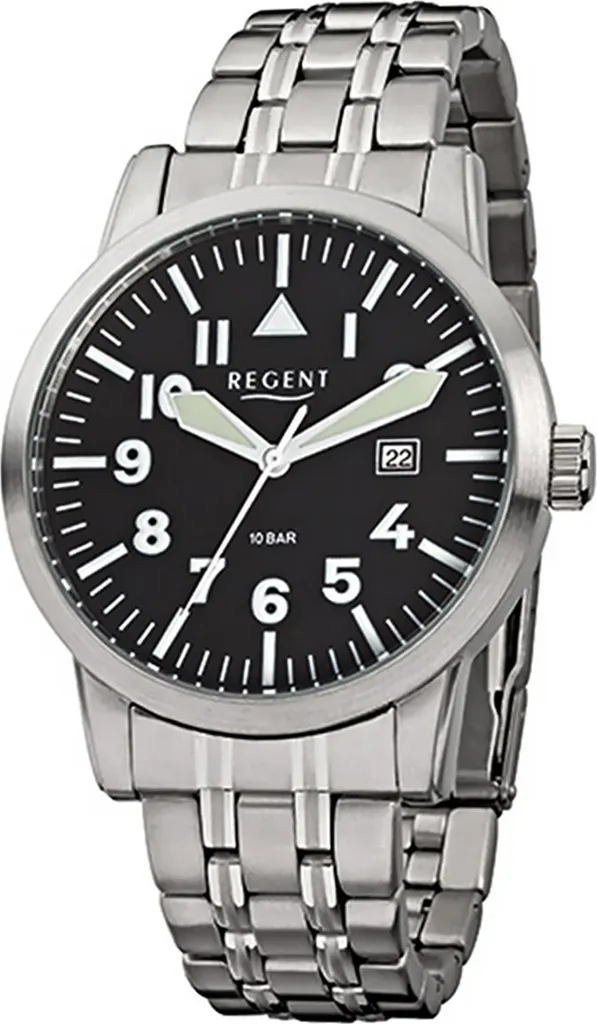 Orologio da uomo Regent acciaio F-778 quarzo bracciale argento D2URF778