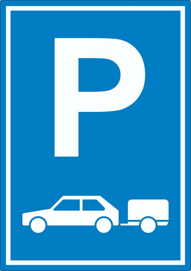 PKW mit Anhänger Parkplatz Aufkleber Gespannparkplatz A2 (420x594mm)