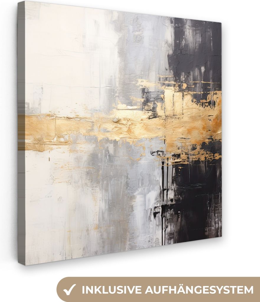 MuchoWow - Leinwandbilder - Gold - Luxus - Acryl - Kunst, Wandbild, Wanddeko Bilder Wohnzimmer, 90x90 cm