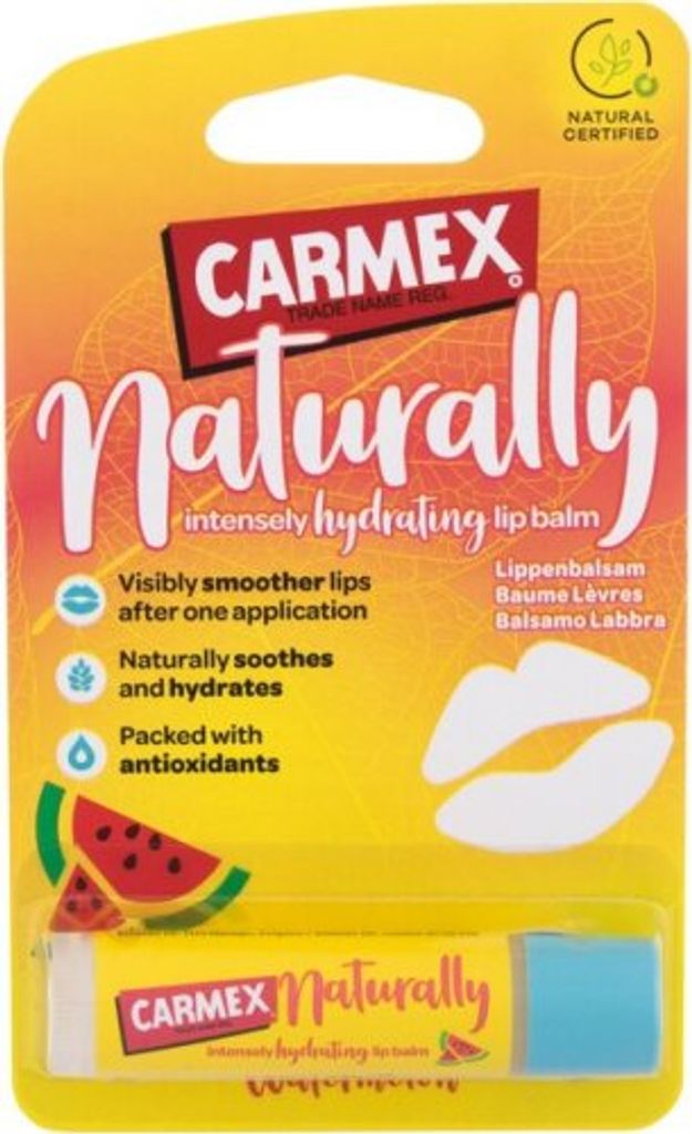 CARMEX Naturally Stick Watermelon, Lippenbalsam, Transparent, Frauen, Universal, Feuchtigkeitsspendend, Beruhigend, Petrolatum, Lanolin, Cera Alba,...