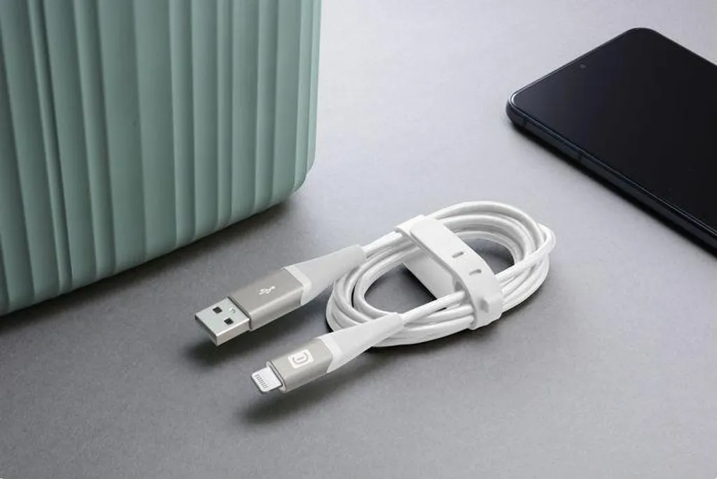 Câble de Charge Lightning 1,2m USB-A Blanc avec Sangle Pro+ 60289