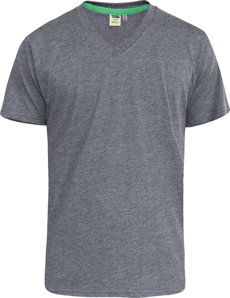 Duke - "D555 Signature 2" T-Shirt V-Ausschnitt für Herren DC167 (M) (Anthrazit meliert)