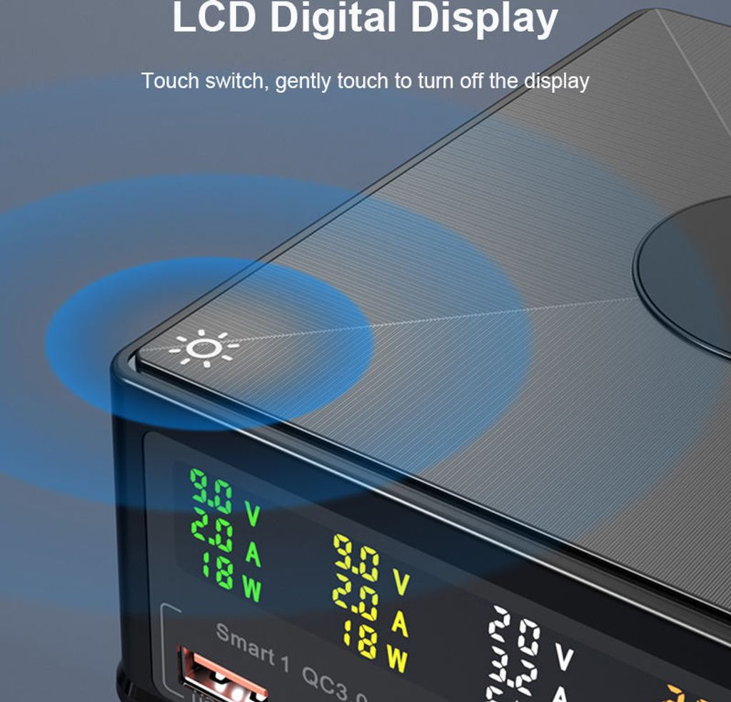 160W 5-Port USB PD Ladestation Dual USB-A QC3.0 + Dual Produktbild 6