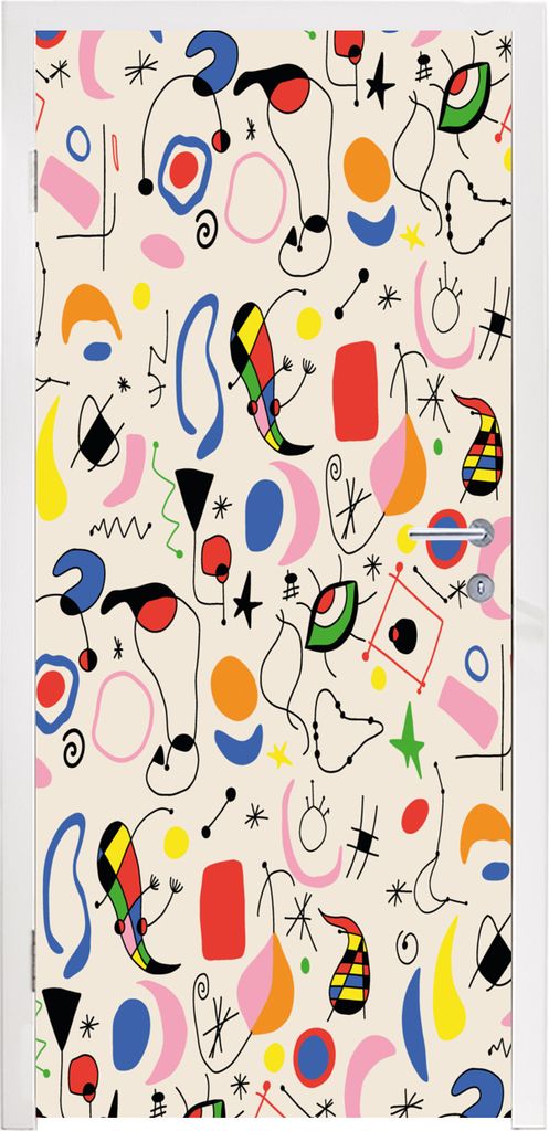 MuchoWow Türtapete Selbstklebende Türfolie Muster - Abstrakt - Kunst 85x215 cm Türposter Türaufkleber Klebefolie Türklebefolie - Aufkleber f...