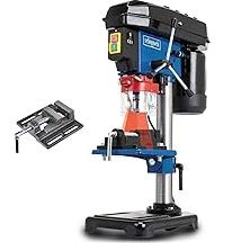 Scheppach Tischbohrmaschine DP16VLS Standbohrmaschine Säulenbohrmaschine inkl. Schraubstock | Bohrfutter 1,5-13mm | Bohrhub 50mm | Leistung 500W |...