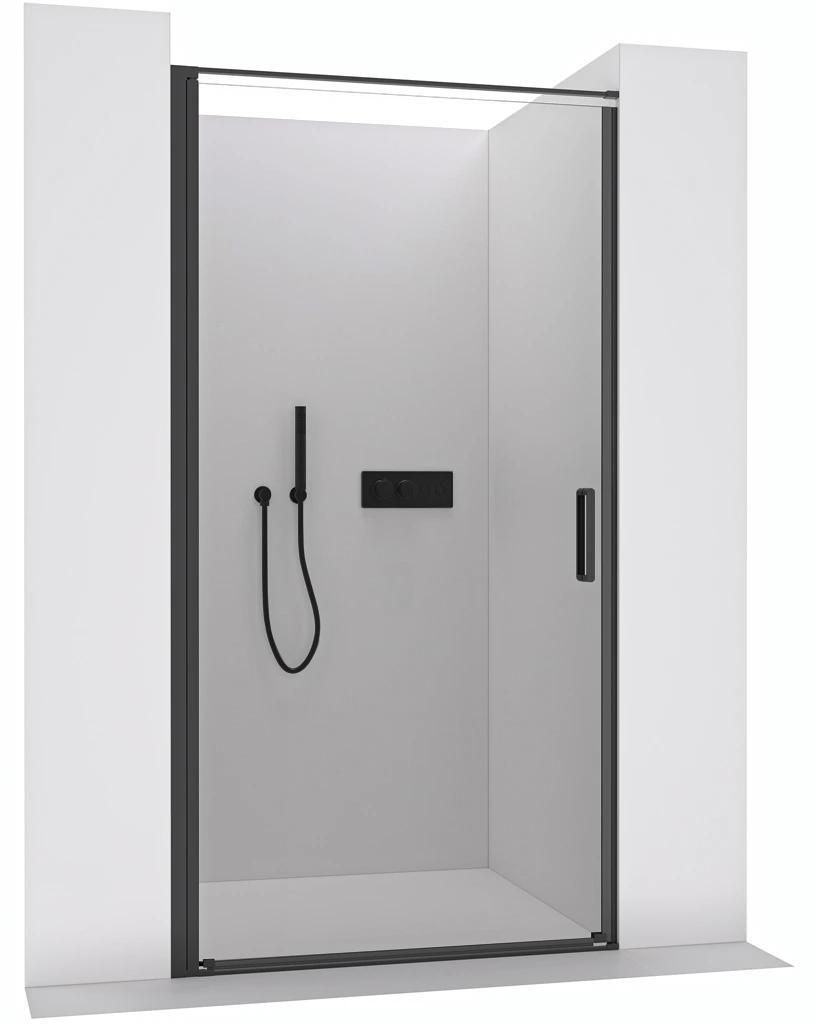CERANO - Drehtür für Dusche, links/rechts - 8 mm - Schwarz Produktbild 