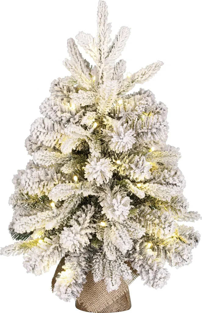 Petit sapin de Noël artificiel en pot lumineux LED vert 60 cm Grimshaw