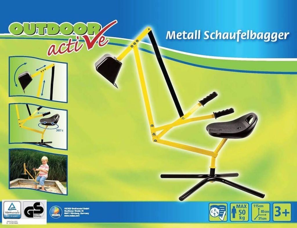 Metall Schaufelbagger gelb/schwarz, 1Stück Produktbild 3