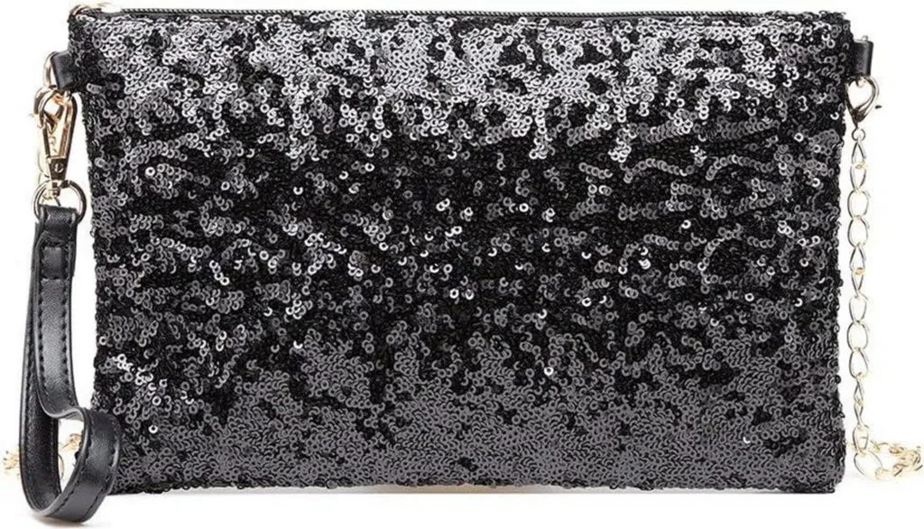 Petit sac paillettes anti-chute - Pochette bandoulière élégante femme