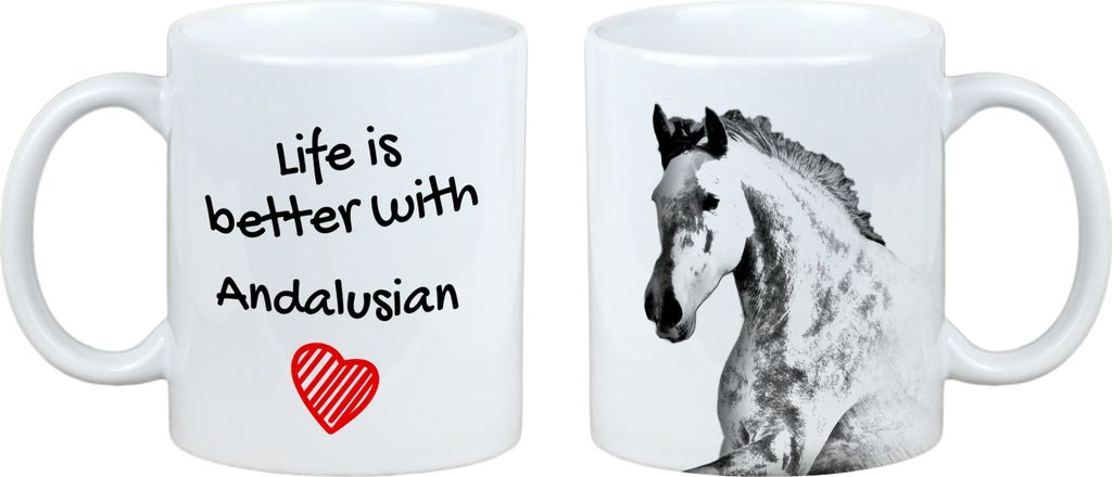 Andalusier - Tasse mit Pferd, Tasse mit Bild, personalisiertes Geschenk der Marke Art-Dog